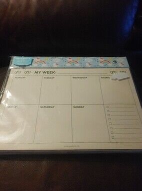 Hello Kitty Cream Weekly Planner Pad with Light Blue Rainbow Header